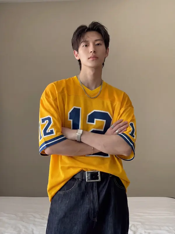 AI actor Kai in a yellow number 12 jersey, from Pixraft Marketing Studio